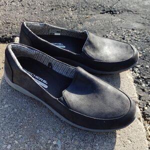 Skechers Sz 9 Loafer Relaxed Fit Reggae Fest 2.0 Black Shoes Slip On